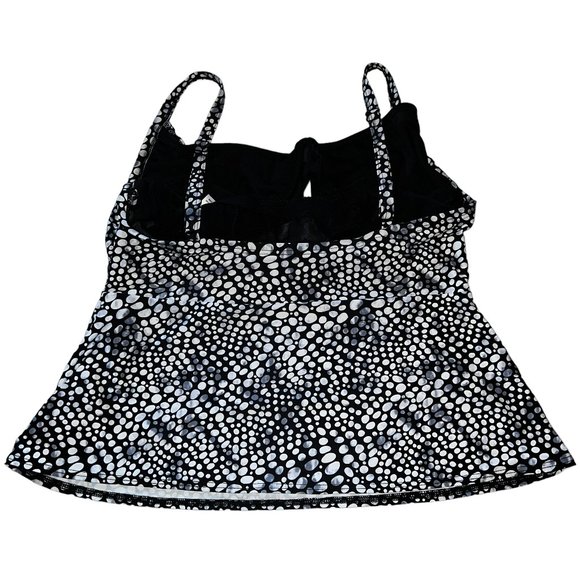 Like new COCO REEF Black White Gray Print Gold Hardware Swim Tankini Top… - Picture 2 of 7